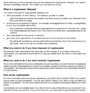 UK tax authority doubles crypto warning letters in crackdown on unpaid gains